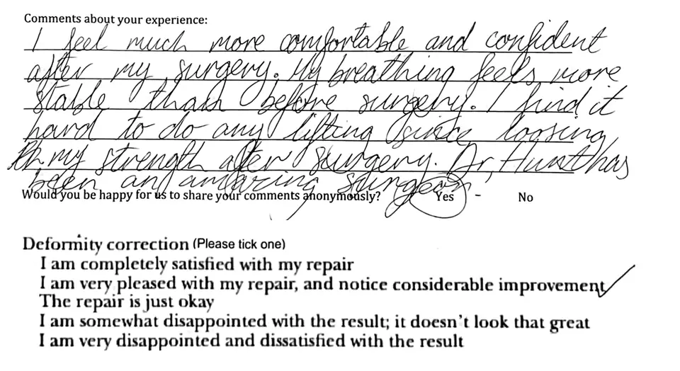Pectus Excavatum review from Kiera F